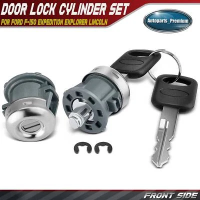 Cilindro de bloqueo de puerta delantera con 2 llaves para Ford F-150 1996-2009 F-250 F-350 Explorer Foto 1 de 4