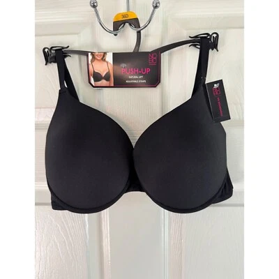 Sujetador push-up No Boundaries elevación natural correas ajustables negro talla 36D Foto 1 de 4
