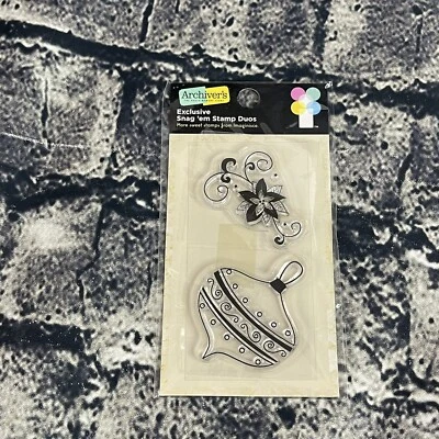 Exclusivo de Archiver's Snag 'Em Stamp Duos Imaginisce - Ornamento Poinsettia Foto 1 de 4