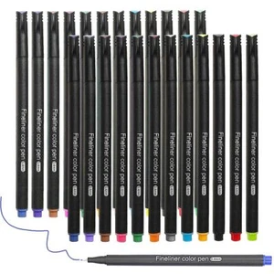Fineliner Pens Set of 24 Fineliners 0.4 mm Tips Fine Point Markers Assorted A... - Picture 1 of 8