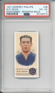 1937 Godfrey Phillips Ltd. DIXIE DEAN #38 Sportsmen PSA 4 VG-EX Soccer Legend - Foto 1 di 2