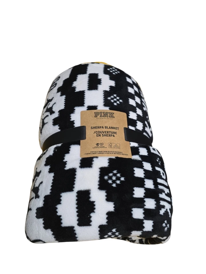 Manta Sherpa Victoria’s Secret Rosa Mujer’s Fair Isle Patrón Nueva Foto 1 de 4