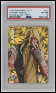 Bunker Jonesy 2020 Panini Fortnite Series 2 #112 Italy Cracked Ice PSA 8 - Picture 1 of 2