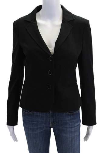 Giacca blazer Moschino donna tre bottoni intagliati con risvolto nero taglia 8