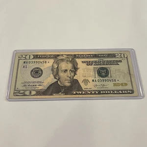 *Circulated Series 2013 $20 Dollar Federal Reserve STAR* Note MA03990458* - Picture 1 of 4