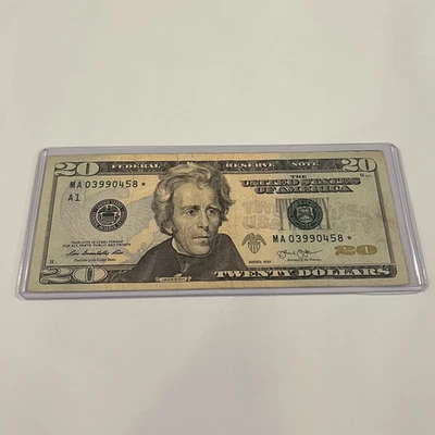 *Circulated Series 2013 $20 Dollar Federal Reserve STAR* Note MA03990458* - Image 1 of 4