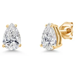 14K Yellow Gold IGI Certified Lab Grown Diamond Stud Basket Setting Earrings | - Picture 1 of 6