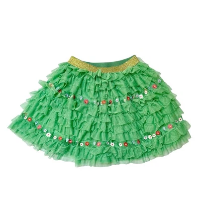 Mini Boden Embroidered Floral Tulle Ruffle Skirt Size 6/7 - Image 1 of 4