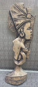 Vintage Hand Carved African Woman Figurine Solid Wood Wall Hanging Folk Art 19” - Picture 1 of 12