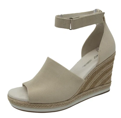 Toms Marisol Sandals Shoes Sz 9 Open Toe Espadrilles Wedge Heels Natural Foto 1 de 4