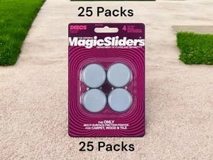 25 Packs Magic Sliders Adhesive Floor Slides 1-1/2" 4-Pack #04038 NEW - Picture 1 of 1