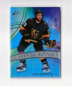 GAGE QUINNEY '20/21 Upper Deck SP Game Used TRUE BASE ROOKIE card #/72