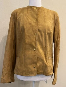 Chaqueta De Colección Años 50 Neiman Marcus Cuero Gamuza Tostada Xs S - Imagen 1 de 8
