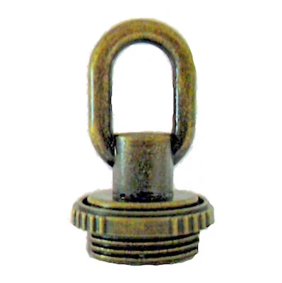 LAMP PART Antique die cast brass screw-collar loop 1/4 IPS TV-715