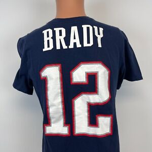 Nike Tom Brady New England Patriots Jersey T Shirt NFL Football Blue Size M