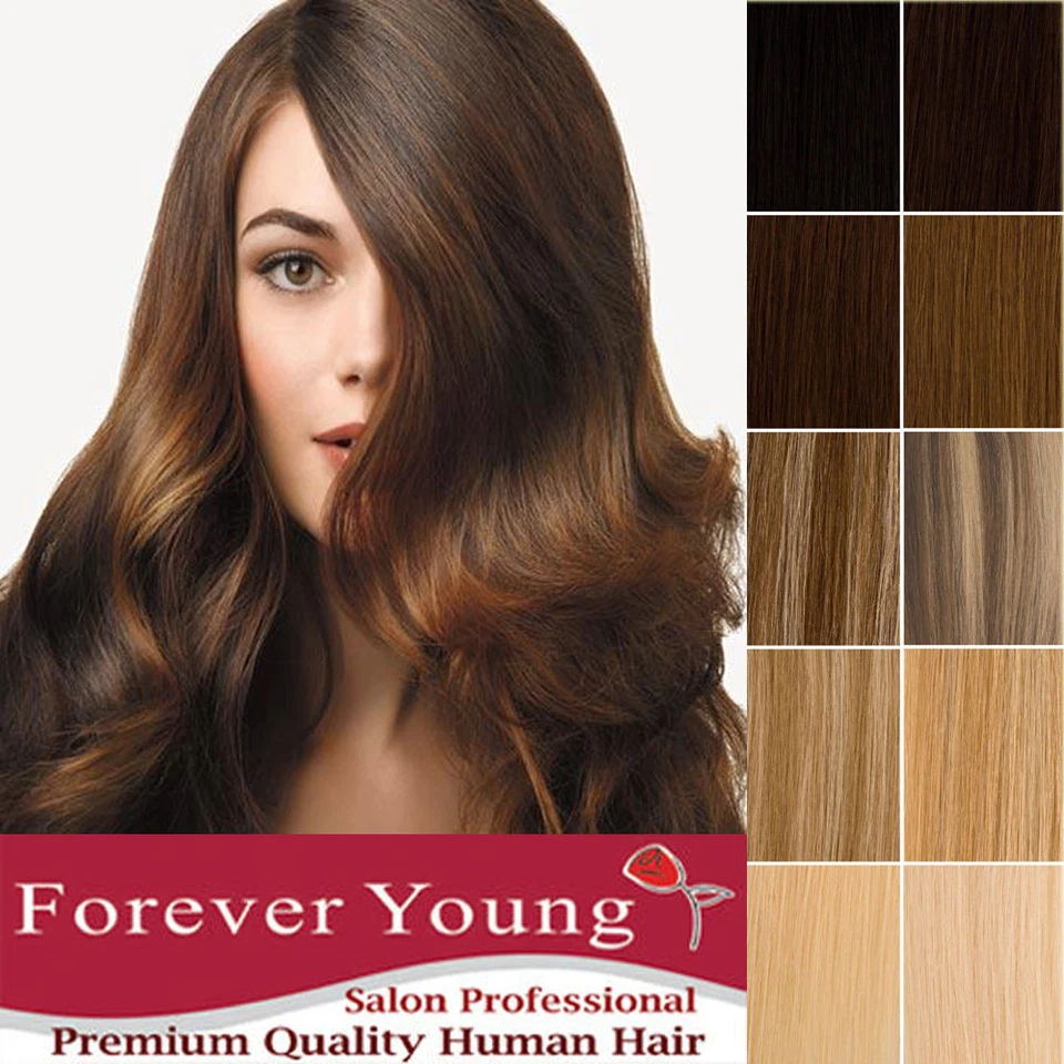 Forever Young Real Human Hair Extension Thick Weft Full Head Remy Weave Sew In