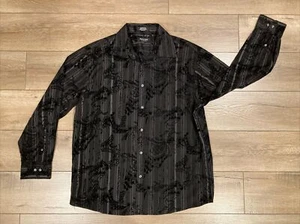 Camisa clásica con botones Eighty Eight platino para hombre con patrones negros/grande - Imagen 1 de 6