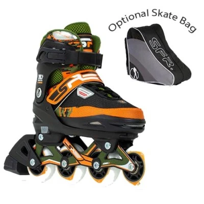 SFR Pixel Adjustable Inline Skates - Green/Orange- Optional Skate Bag! - Image 1 of 4