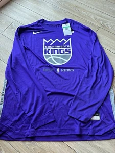Sacramento Kings Nike Dri Fit Engineered Long Sleeve Warm Up Shirt Size XL - Picture 1 of 11