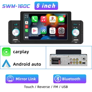 Radio de coche 5" 1 DIN Apple Carplay Android auto USB Bluetooth pantalla táctil - Imagen 1 de 14
