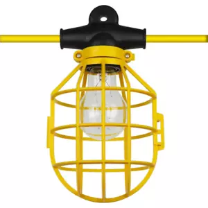 50 ft. 14/2/SL 5-Light Indoor Outdoor Commercial Grade Cage Work String Lights - Picture 1 of 1