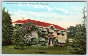 1920er HAUS VON PAULINE FREDERICK BEVERLY HILLS KALIFORNIEN POSTKARTE - Bild 1 von 2