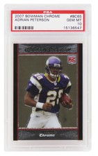 Adrian Peterson 2007 Bowman Chrome Football #BC65 RC Rookie Card - PSA 10 GM MT