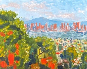 Gorgeous Oil Painting. San Diego Cityscape. Original. Impressionist Painting Art - Picture 1 of 3