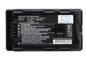 7.4V Battery for Panasonic HDC-HS700K HDC-HS9 HDC-HS9EG-S VW-VBG6 Premium Cell