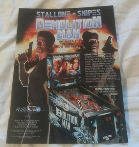 Williams Demolition Man Original Pinball Advertising Flyer 1994 NOS Nice! - Picture 1 of 3