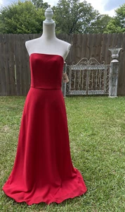 Jessica McClintock NWT Long Red Strapless Dress Women’s Size 10 A-Line Lined - Picture 1 of 9