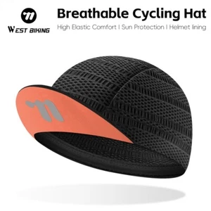 WEST BIKING Cycling Cap Brim Sun Protection Summer Sports Quick Dry Hat Black - Picture 1 of 17