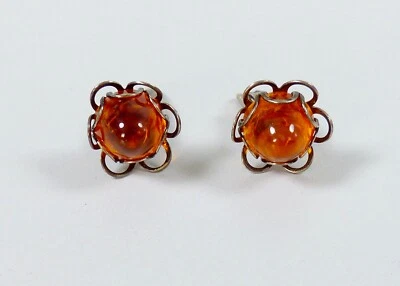 Fischland Manschettenknöpfe aus 835 Silber mit Bernstein/Amber    (s192) - Bild 1 von 3