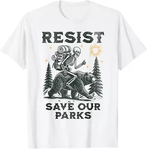 Resist Save Our Parks Alt US National Parks Bear Tee T-Shirt - Picture 1 of 4