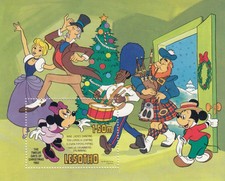 (67934) Lesotho MNH Disney 12 Days of Christmas Mickey Mouse minisheet 1982