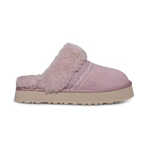 UGG DISQUETTE ATHERSON PANTOFOLE DA DONNA COMODE IN CAMOSCIO GRIGIO ROSA TAGLIA US 10 NUOVE - Foto 1 di 5