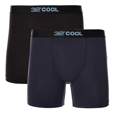$54 32 Degrees Cool Hombres Ropa Interior Negro Azul Micro Paquete de 2 Calzoncillos Boxer Talla S Foto 1 de 4