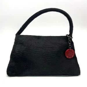 Giorgio Armani Mini Harako Logo Charm Handbag Black From Japan - Picture 1 of 19
