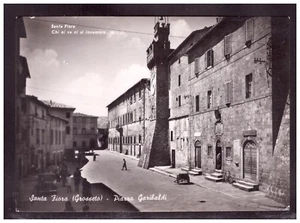 Cartolina Santa Fiora Piazza Garibaldi Grosseto Animata Auto IH183 - Picture 1 of 1