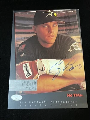 Craig Biggio Tim Mantoani No Fear Photo Houston Astros Poster Promo Auto JSA - Image 1 of 4