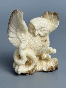 Eule & Schlange Fetisch komplizierte Details 2" x 2,5" x 1,25" Bitte Beschreibungen lesen - Bild 1 von 7