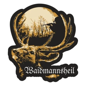 Wetterfester Aufkleber Waidmannsheil 11 cm oder 40 cm jäger hirsch Wild jagd  - Bild 1 von 3