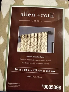 Allen + Roth Oberlin Hidden Tab One Panel Panel Curtain Straw 50"x84" NEW - Picture 1 of 4