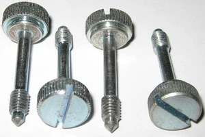 4 X Slotted / Knurled Captive Screw - 10-32 x 1/4" L Thread - Zinc Plated Steel - Picture 1 of 7