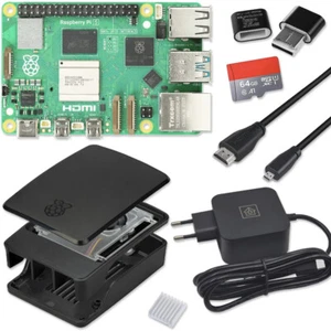 Raspberry Pi 5 4GB / 8GB / 16GB Starter-Kit | Netzteil | 64GB SD | schwarz - Bild 1 von 7