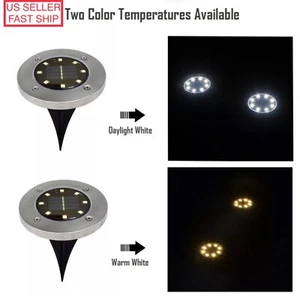 1/2/3/4 Packs 8 LED Solar Power LED Lights Road Driveway Dock Path Ground Step - Picture 1 of 12