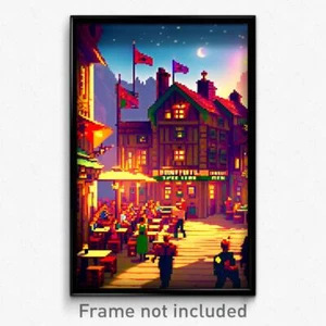 Póster Pixel Art - Bountiful Tavern (impresión de videojuego Trippy psicodélico de 8 bits) - Imagen 1 de 1