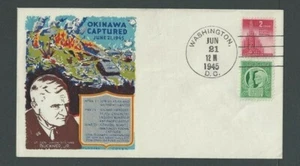 1945 WW2 Patriotic June 21 Okinawa Captured (Ryukyu Islands) & Becomes US---- - Picture 1 of 1