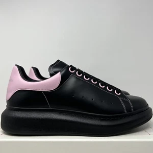 Alexander McQueen Men's Oversized Leather Sneakers Size 41 EU/ 8 US Black Pink - Picture 1 of 9