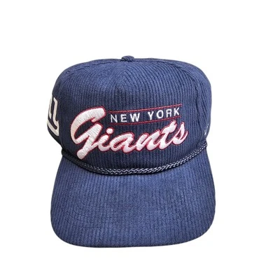 Sombrero ajustable 47 marca adulto New York Giants azul marino pana enganche cuerda Snapback Foto 1 de 4